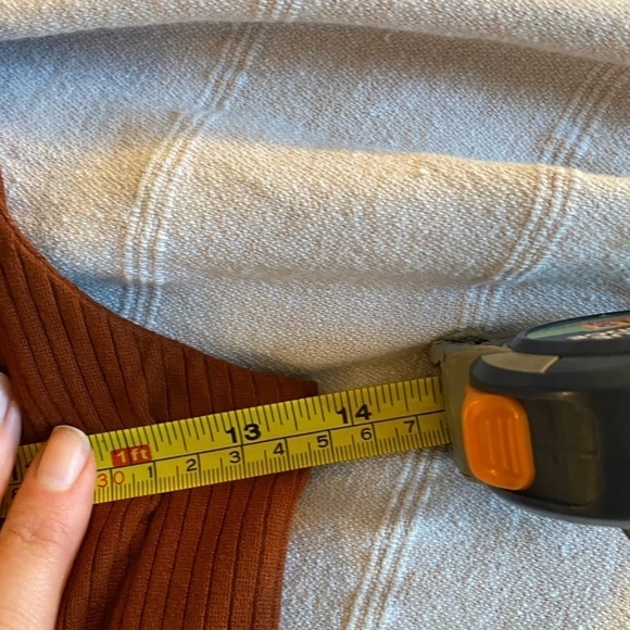 L*Space Women’s Selena Ribbed Jumpsuit Size S Rust Wide Leg Wide Leg One Piece - Picture 7 of 10